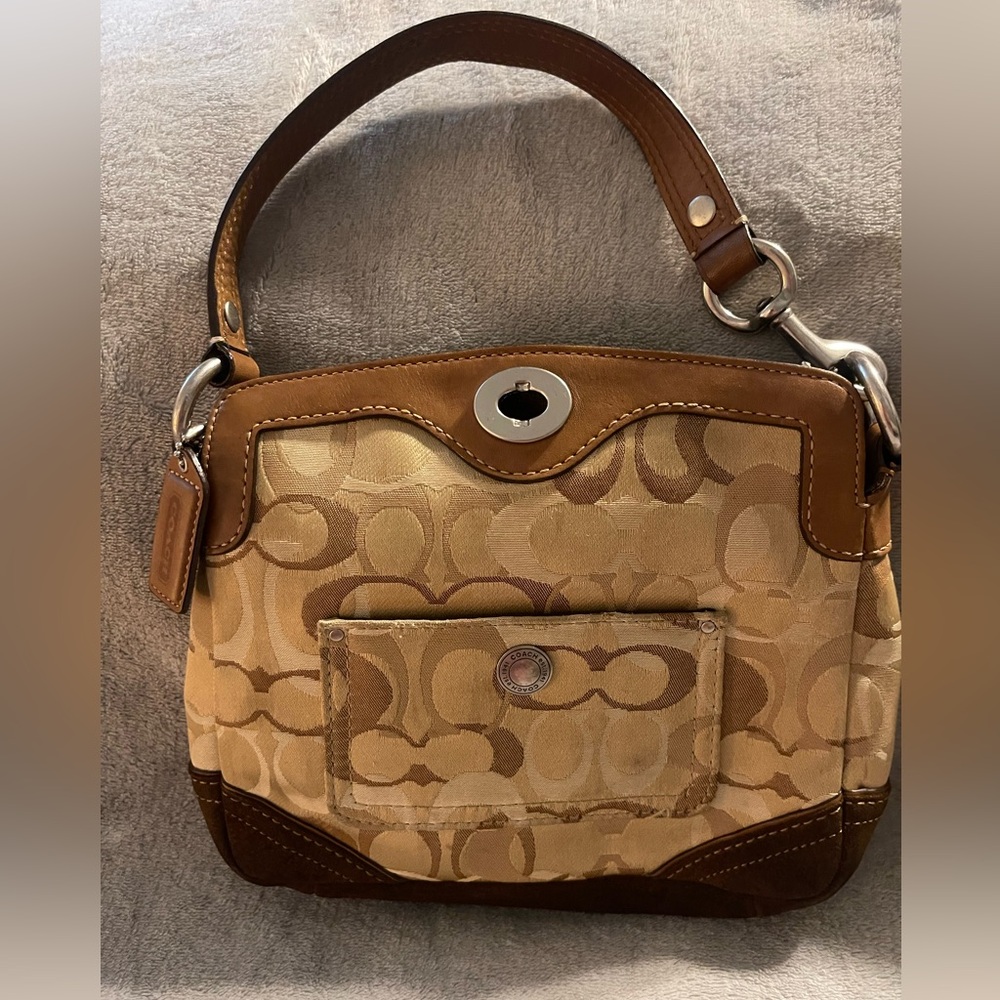 Coach tan and brown small bag